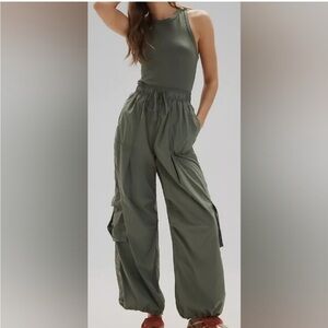 Anthropologie Sage Green Cargo Joggers